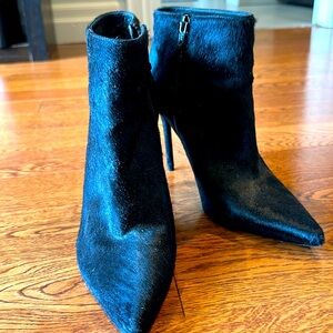 Black Zip Bootie - cowhide finish